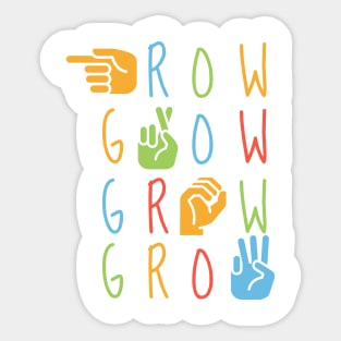 ASL Grow- American Sign Language Alphabet Sticker